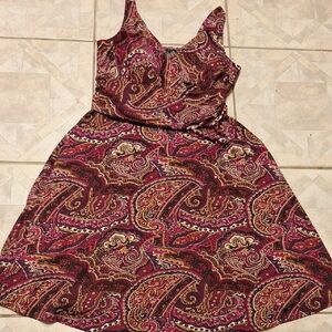 e K Woman Stretch Paisley Print Sleeveless Dress Size 18W